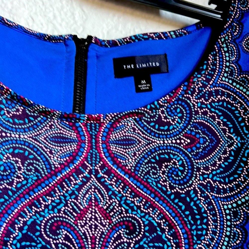 The Limited Blue, Pink and Purple Paisley Shift Dress - Picture 3 of 3